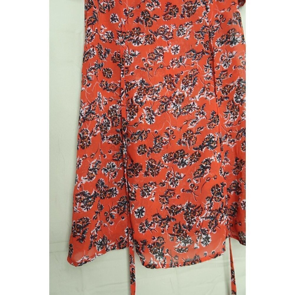 Urban Outfitters Pins and Needles Mini Dress Red Orange Floral Women's Small - Picture 4 of 11
